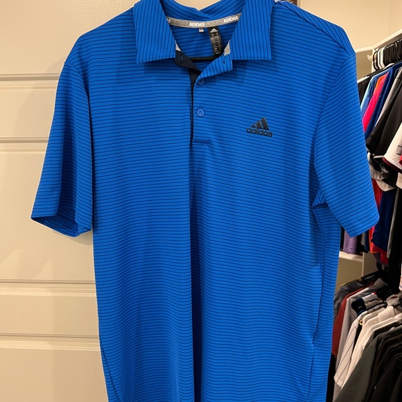 Blue Adidas Polo size large WORN ONCE. - Picture 1 of 1
